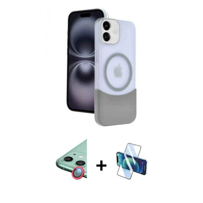 MARSİLYAN™- iPhone 11 Kılıf Kozmos Form Özel Seri - Siyah 3D Antistatik Cam Ekran Koruyucu + Raze Metal Kamera Lens - KI