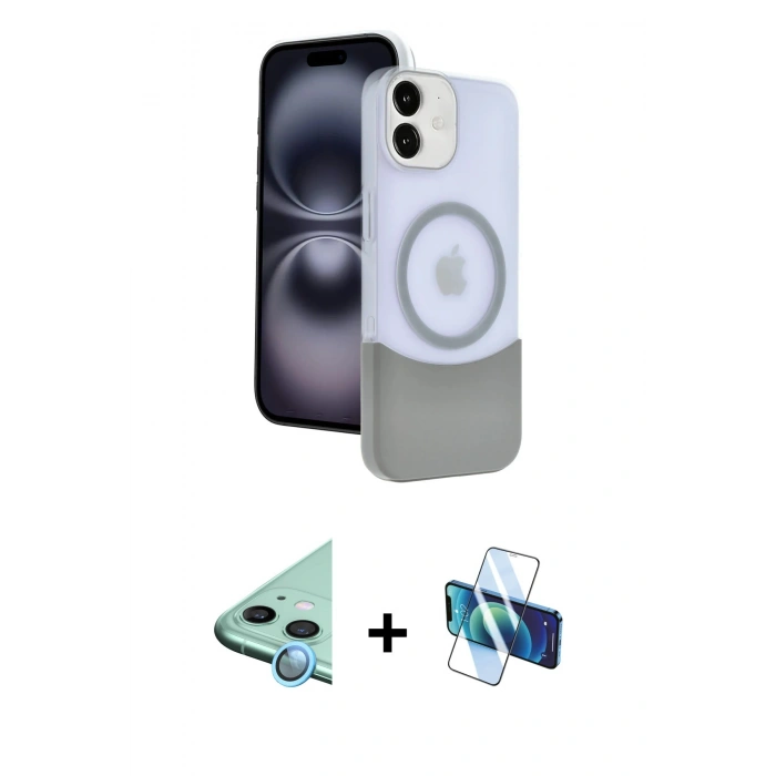 MARSİLYAN™- iPhone 11 Kılıf Kozmos Form Özel Seri - Siyah 3D Antistatik Cam Ekran Koruyucu + Raze Metal Kamera Lens - MI