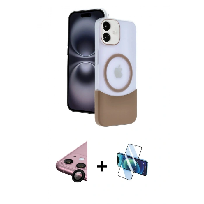 MARSİLYAN™- iPhone 11 Kılıf Kozmos Form Özel Seri - Siyah 3D Antistatik Cam Ekran Koruyucu + Raze Metal Kamera Lens - SH