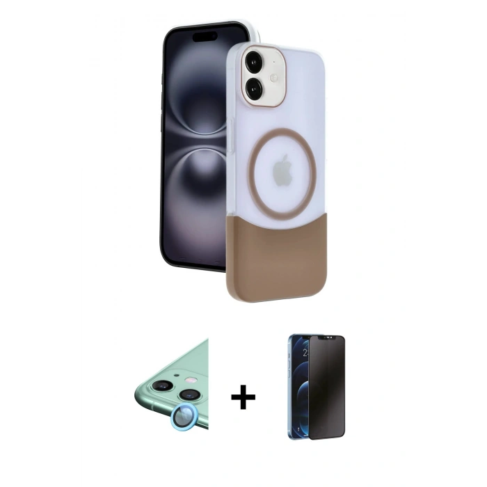 MARSİLYAN™- iPhone 11 Kılıf Kozmos Form Özel Seri - Siyah 3D Antistatik Hayalet Cam Ekran Koruyucu + Raze Metal Kamera Lens - MI