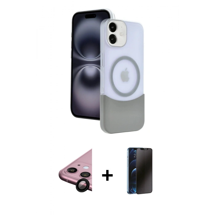 MARSİLYAN™- iPhone 11 Kılıf Kozmos Form Özel Seri - Siyah 3D Antistatik Hayalet Cam Ekran Koruyucu + Raze Metal Kamera Lens - SH