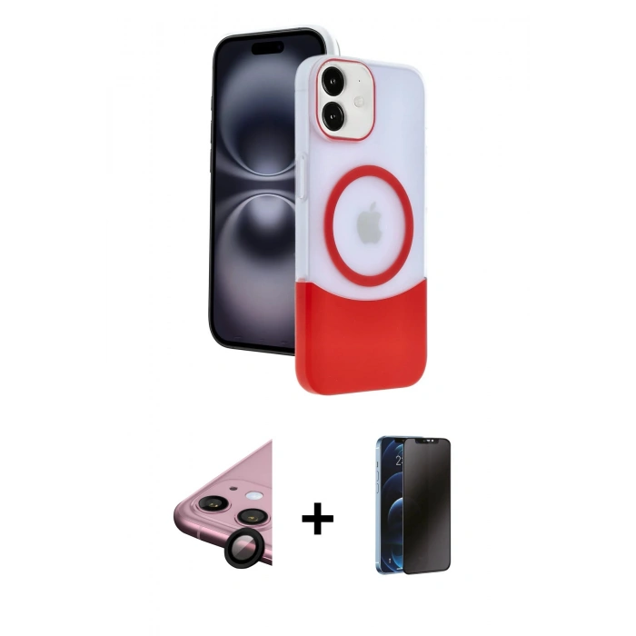 MARSİLYAN™- iPhone 11 Kılıf Kozmos Form Özel Seri - Siyah 3D Antistatik Hayalet Cam Ekran Koruyucu + Raze Metal Kamera Lens - SH