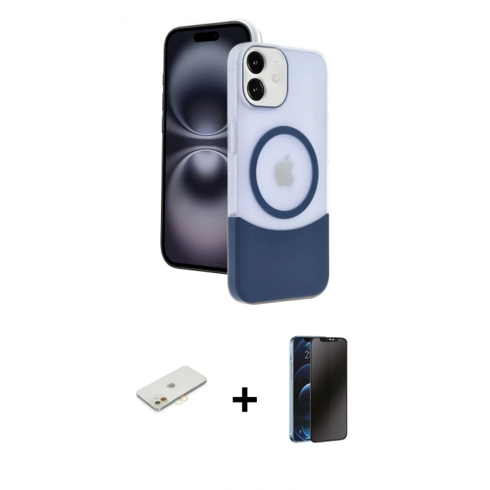 MARSİLYAN™- iPhone 11 Kılıf Kozmos Form Özel Seri - Siyah 3D Antistatik Hayalet Cam Ekran Koruyucu + Renkli Kamera Lens Koruma Cam - TU