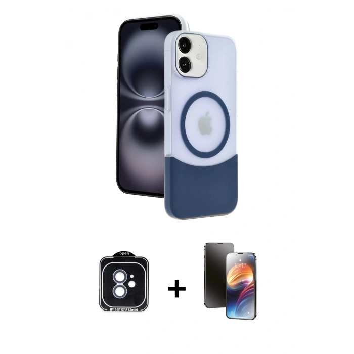 MARSİLYAN™- iPhone 11 Kılıf Kozmos Form Özel Seri - Siyah 3D Antistatik Mat Seramik Nano Ekran Koruyucu + PVD Metal Kamera Lens - MI