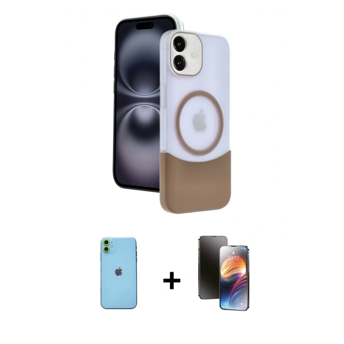 MARSİLYAN™- iPhone 11 Kılıf Kozmos Form Özel Seri - Siyah 3D Antistatik Mat Seramik Nano Ekran Koruyucu + Neon Fosforlu Kamera Lens - YL