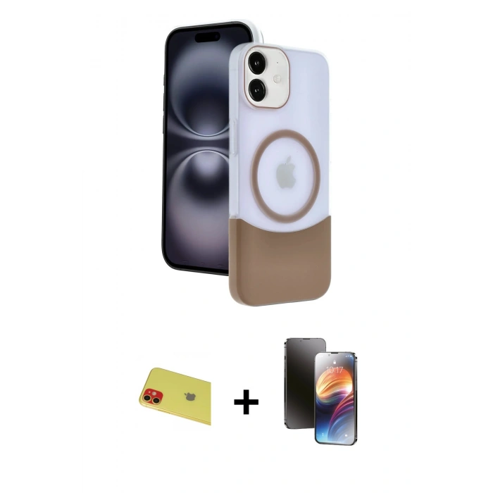 MARSİLYAN™- iPhone 11 Kılıf Kozmos Form Özel Seri - Siyah 3D Antistatik Mat Seramik Nano Ekran Koruyucu + Rainbow Kamera Lens Koruma Cam - KI