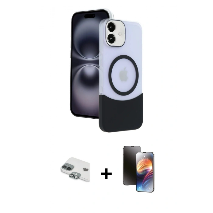 MARSİLYAN™- iPhone 11 Kılıf Kozmos Form Özel Seri - Siyah 3D Antistatik Mat Seramik Nano Ekran Koruyucu + Pers Alüminyum Kamera Lens - YL