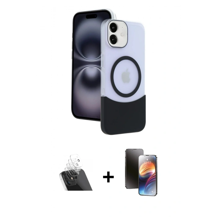 MARSİLYAN™- iPhone 11 Kılıf Kozmos Form Özel Seri - Siyah 3D Antistatik Mat Seramik Nano Ekran Koruyucu + Kamera Lens Koruma Cam - SF