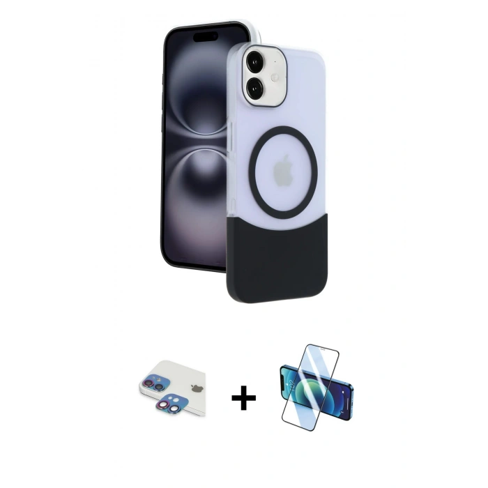 MARSİLYAN™- iPhone 11 Kılıf Kozmos Form Özel Seri - Siyah 3D Antistatik Seramik Nano Ekran Koruyucu + Pers Alüminyum Kamera Lens - GI