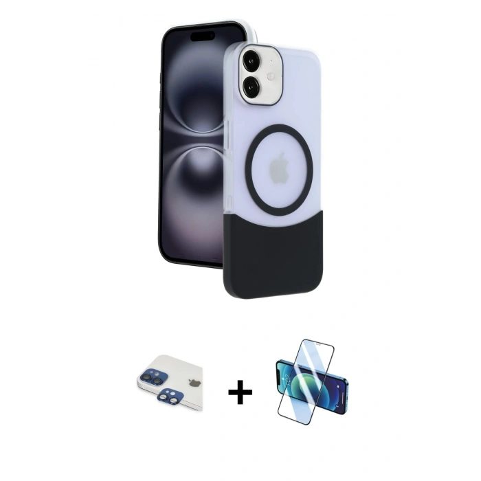 MARSİLYAN™- iPhone 11 Kılıf Kozmos Form Özel Seri - Siyah 3D Antistatik Seramik Nano Ekran Koruyucu + Pers Alüminyum Kamera Lens - LT