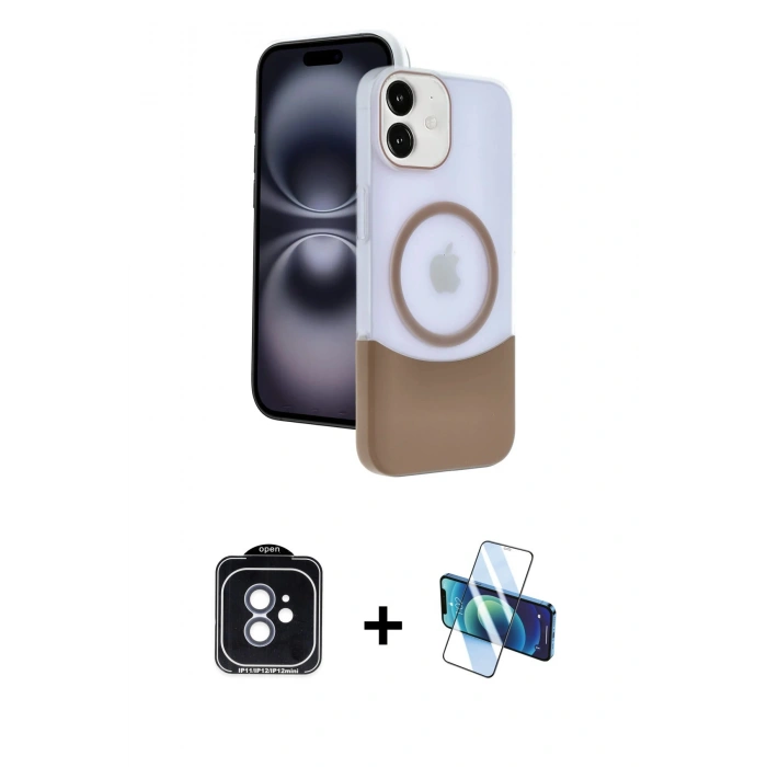 MARSİLYAN™- iPhone 11 Kılıf Kozmos Form Özel Seri - Siyah 3D Antistatik Seramik Nano Ekran Koruyucu + PVD Metal Kamera Lens - MI