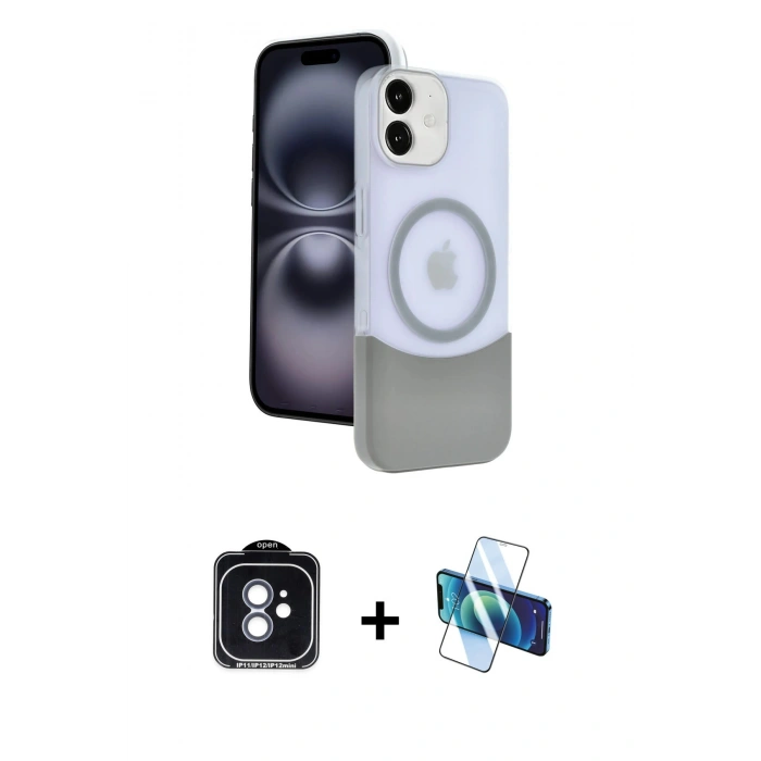 MARSİLYAN™- iPhone 11 Kılıf Kozmos Form Özel Seri - Siyah 3D Antistatik Seramik Nano Ekran Koruyucu + PVD Metal Kamera Lens - MI
