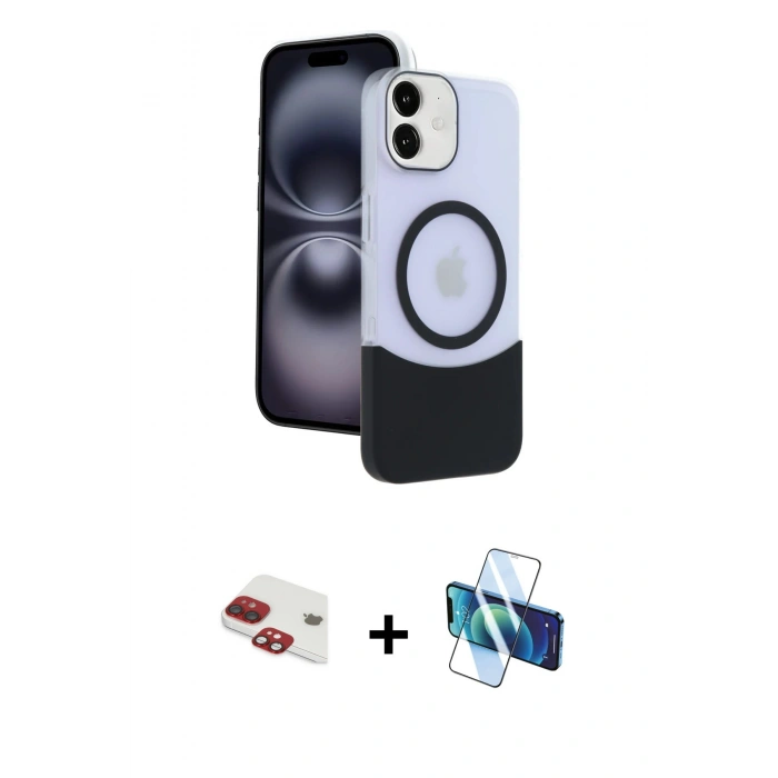 MARSİLYAN™- iPhone 11 Kılıf Kozmos Form Özel Seri - Siyah 3D Antistatik Seramik Nano Ekran Koruyucu + Pers Alüminyum Kamera Lens - KI