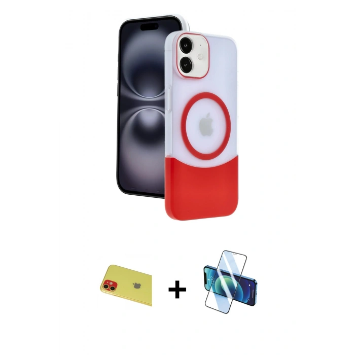 MARSİLYAN™- iPhone 11 Kılıf Kozmos Form Özel Seri - Siyah 3D Antistatik Seramik Nano Ekran Koruyucu + Rainbow Kamera Lens Koruma Cam - KI