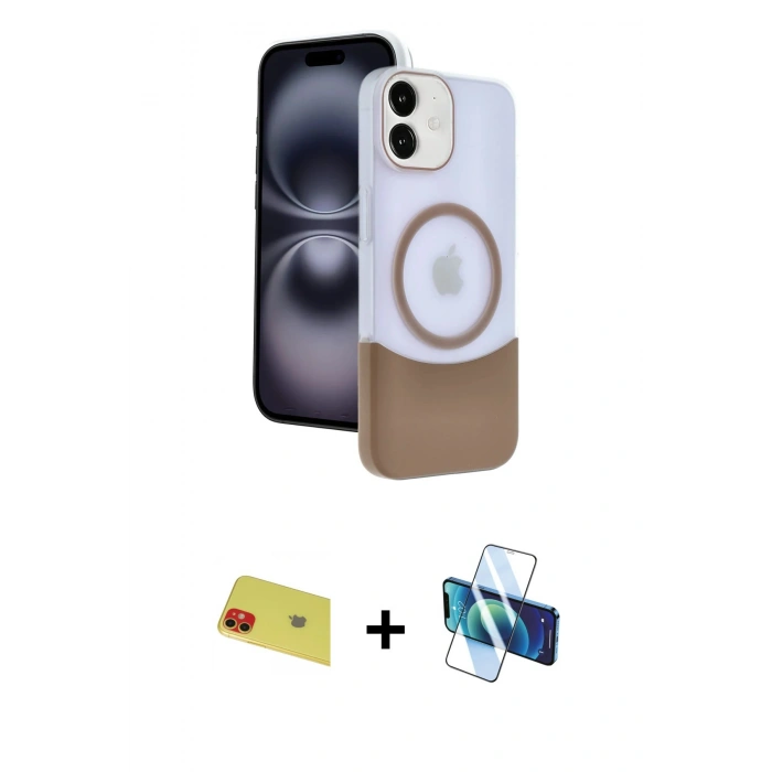 MARSİLYAN™- iPhone 11 Kılıf Kozmos Form Özel Seri - Siyah 3D Antistatik Seramik Nano Ekran Koruyucu + Rainbow Kamera Lens Koruma Cam - KI