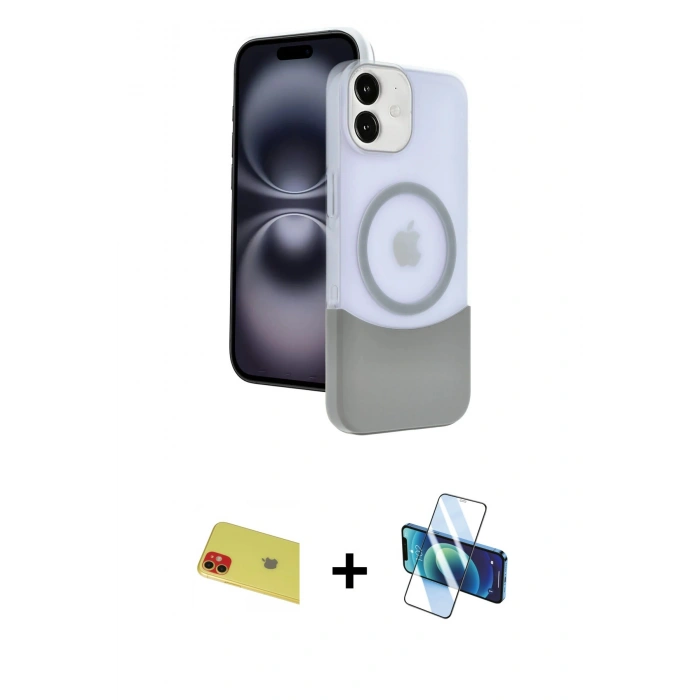 MARSİLYAN™- iPhone 11 Kılıf Kozmos Form Özel Seri - Siyah 3D Antistatik Seramik Nano Ekran Koruyucu + Rainbow Kamera Lens Koruma Cam - KI