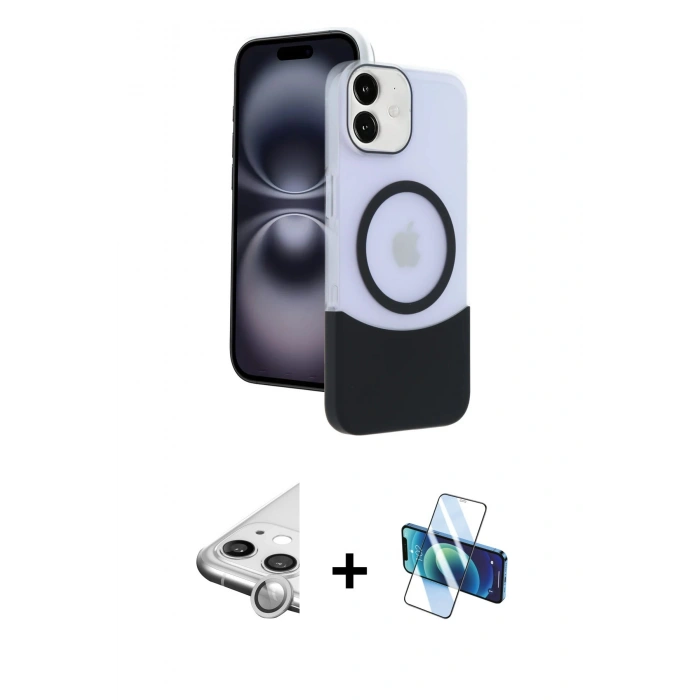 MARSİLYAN™- iPhone 11 Kılıf Kozmos Form Özel Seri - Siyah 3D Antistatik Seramik Nano Ekran Koruyucu + Raze Metal Kamera Lens - GS