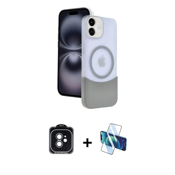 MARSİLYAN™- iPhone 11 Kılıf Kozmos Form Özel Seri - Siyah 3D Antistatik Seramik Nano Ekran Koruyucu + Siyah PVD Metal Kamera Lens