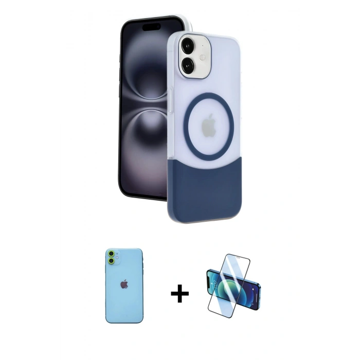 MARSİLYAN™- iPhone 11 Kılıf Kozmos Form Özel Seri - Siyah 3D Antistatik Seramik Nano Ekran Koruyucu + Neon Fosforlu Kamera Lens - YL