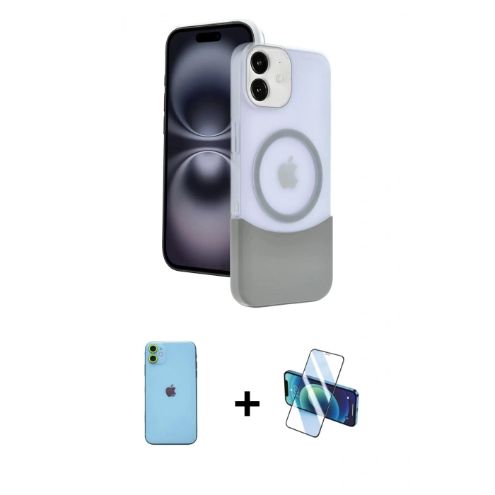 MARSİLYAN™- iPhone 11 Kılıf Kozmos Form Özel Seri - Siyah 3D Antistatik Seramik Nano Ekran Koruyucu + Neon Fosforlu Kamera Lens - YL