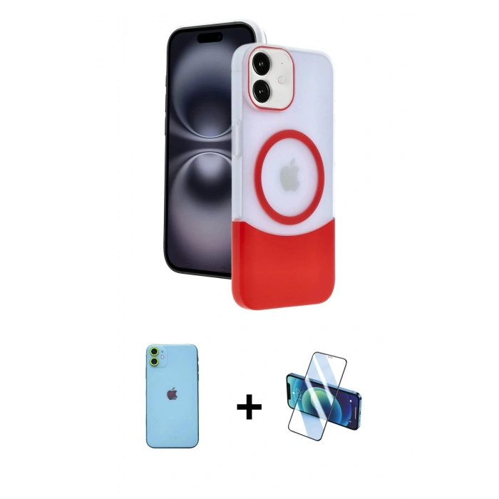 MARSİLYAN™- iPhone 11 Kılıf Kozmos Form Özel Seri - Siyah 3D Antistatik Seramik Nano Ekran Koruyucu + Neon Fosforlu Kamera Lens - YL