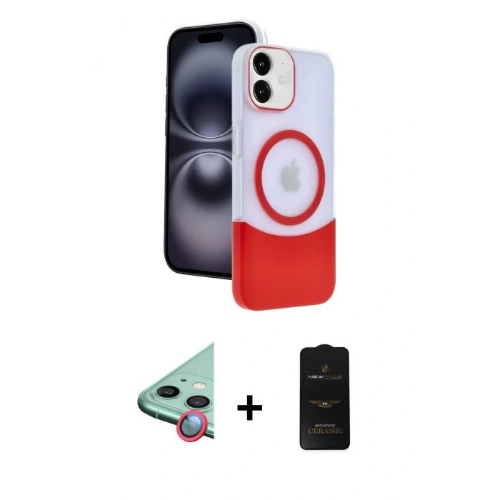 MARSİLYAN™- iPhone 11 Kılıf Kozmos Form Özel Seri - Siyah 6D Antistatik Mat Seramik Hayalet Nano Ekran Koruyucu + Raze Metal Kamera Lens - KI