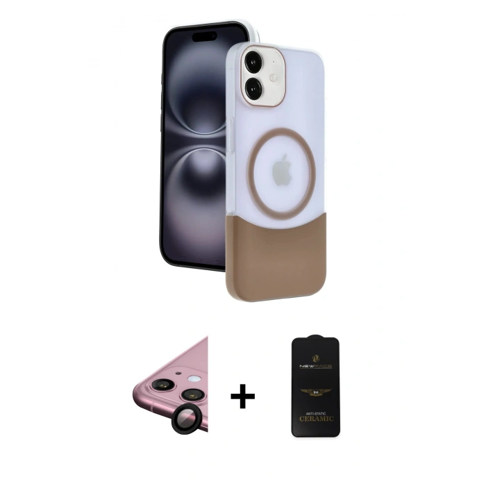 MARSİLYAN™- iPhone 11 Kılıf Kozmos Form Özel Seri - Siyah 6D Antistatik Mat Seramik Hayalet Nano Ekran Koruyucu + Raze Metal Kamera Lens - SH