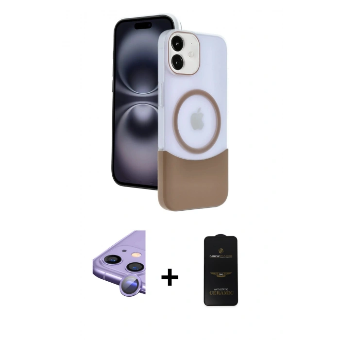 MARSİLYAN™- iPhone 11 Kılıf Kozmos Form Özel Seri - Siyah 6D Antistatik Mat Seramik Hayalet Nano Ekran Koruyucu + Raze Metal Kamera Lens - MR