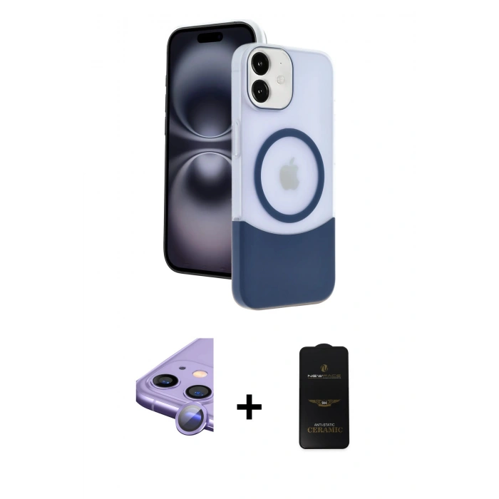 MARSİLYAN™- iPhone 11 Kılıf Kozmos Form Özel Seri - Siyah 6D Antistatik Mat Seramik Hayalet Nano Ekran Koruyucu + Raze Metal Kamera Lens - MR