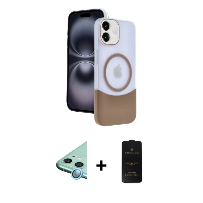 MARSİLYAN™- iPhone 11 Kılıf Kozmos Form Özel Seri - Siyah 6D Antistatik Mat Seramik Hayalet Nano Ekran Koruyucu + Raze Metal Kamera Lens - MI
