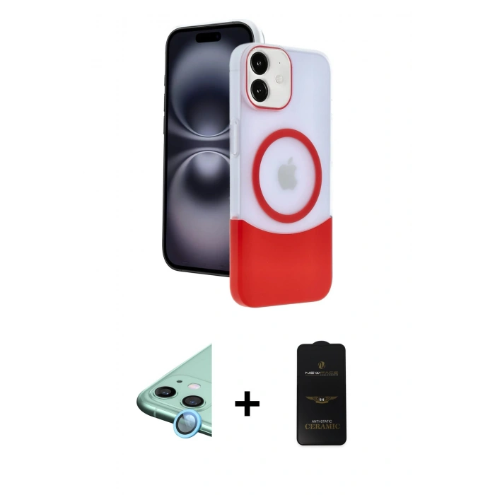 MARSİLYAN™- iPhone 11 Kılıf Kozmos Form Özel Seri - Siyah 6D Antistatik Mat Seramik Hayalet Nano Ekran Koruyucu + Raze Metal Kamera Lens - MI