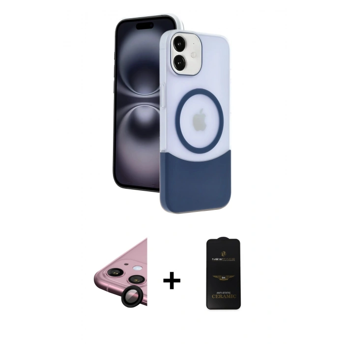 MARSİLYAN™- iPhone 11 Kılıf Kozmos Form Özel Seri - Siyah 6D Antistatik Mat Seramik Hayalet Nano Ekran Koruyucu + Raze Metal Kamera Lens - SH