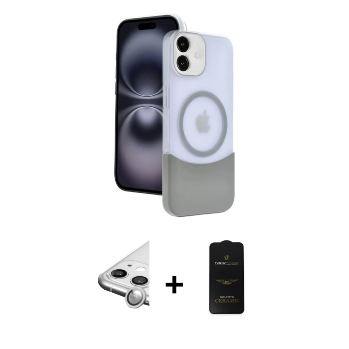 MARSİLYAN™- iPhone 11 Kılıf Kozmos Form Özel Seri - Siyah 6D Antistatik Mat Seramik Hayalet Nano Ekran Koruyucu + Raze Metal Kamera Lens - GS