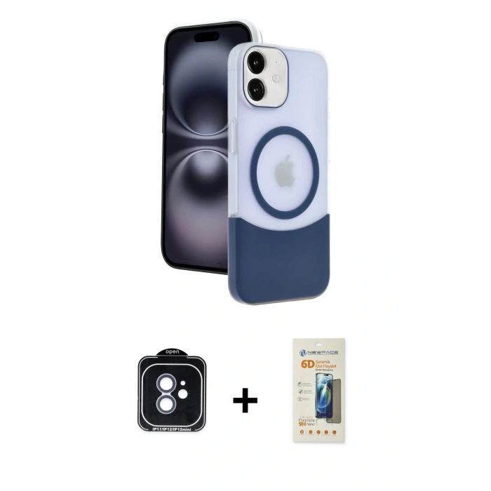 MARSİLYAN™- iPhone 11 Kılıf Kozmos Form Özel Seri - Siyah 6D Mat Seramik Hayalet Nano Ekran Koruyucu + PVD Metal Kamera Lens - MI