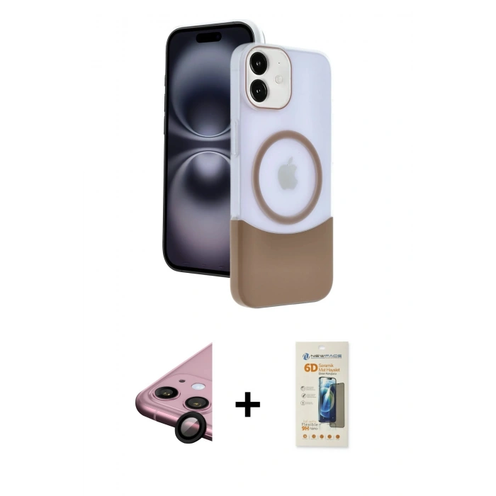 MARSİLYAN™- iPhone 11 Kılıf Kozmos Form Özel Seri - Siyah 6D Mat Seramik Hayalet Nano Ekran Koruyucu + Raze Metal Kamera Lens - SH