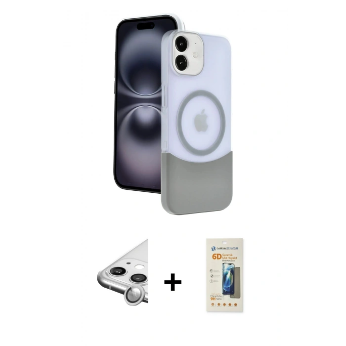 MARSİLYAN™- iPhone 11 Kılıf Kozmos Form Özel Seri - Siyah 6D Mat Seramik Hayalet Nano Ekran Koruyucu + Raze Metal Kamera Lens - GS