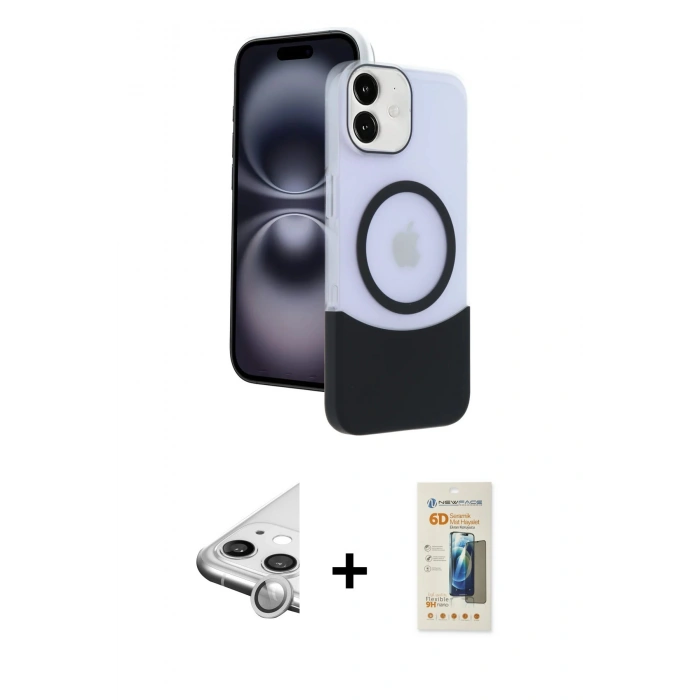 MARSİLYAN™- iPhone 11 Kılıf Kozmos Form Özel Seri - Siyah 6D Mat Seramik Hayalet Nano Ekran Koruyucu + Raze Metal Kamera Lens - GS