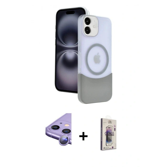 MARSİLYAN™- iPhone 11 Kılıf Kozmos Form Özel Seri - Siyah Bilvis 3D Cam Ekran Koruyucu + Raze Metal Kamera Lens - MR