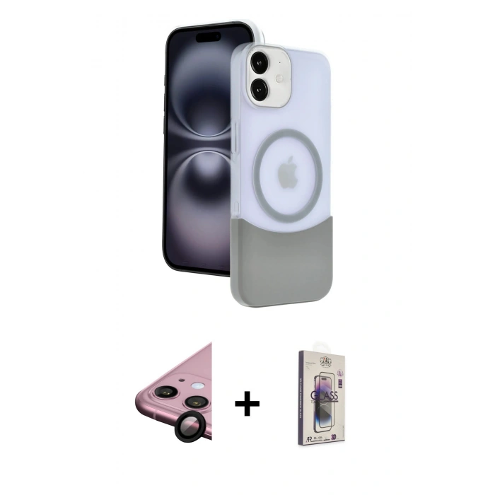 MARSİLYAN™- iPhone 11 Kılıf Kozmos Form Özel Seri - Siyah Bilvis 3D Cam Ekran Koruyucu + Raze Metal Kamera Lens - SH
