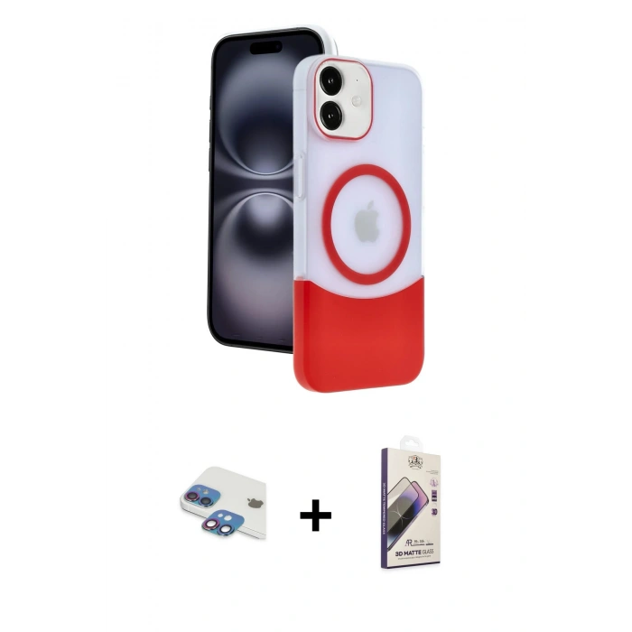 MARSİLYAN™- iPhone 11 Kılıf Kozmos Form Özel Seri - Siyah Bilvis 3D Mat Cam Ekran Koruyucu + Gökkuşağı Pers Alüminyum Kamera Lens