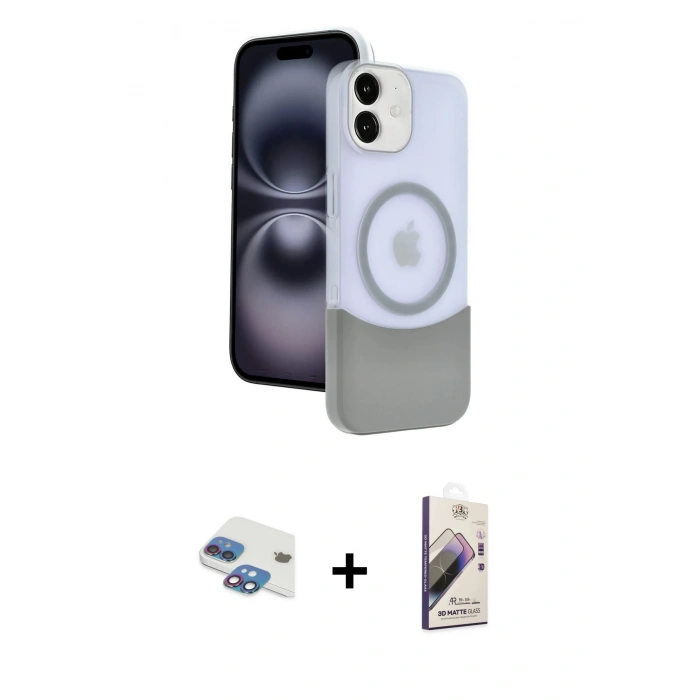 MARSİLYAN™- iPhone 11 Kılıf Kozmos Form Özel Seri - Siyah Bilvis 3D Mat Cam Ekran Koruyucu + Gökkuşağı Pers Alüminyum Kamera Lens