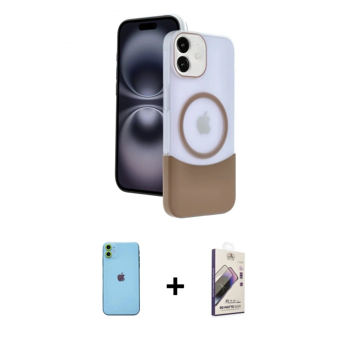 MARSİLYAN™- iPhone 11 Kılıf Kozmos Form Özel Seri - Siyah Bilvis 3D Mat Cam Ekran Koruyucu + Neon Fosforlu Kamera Lens - YL