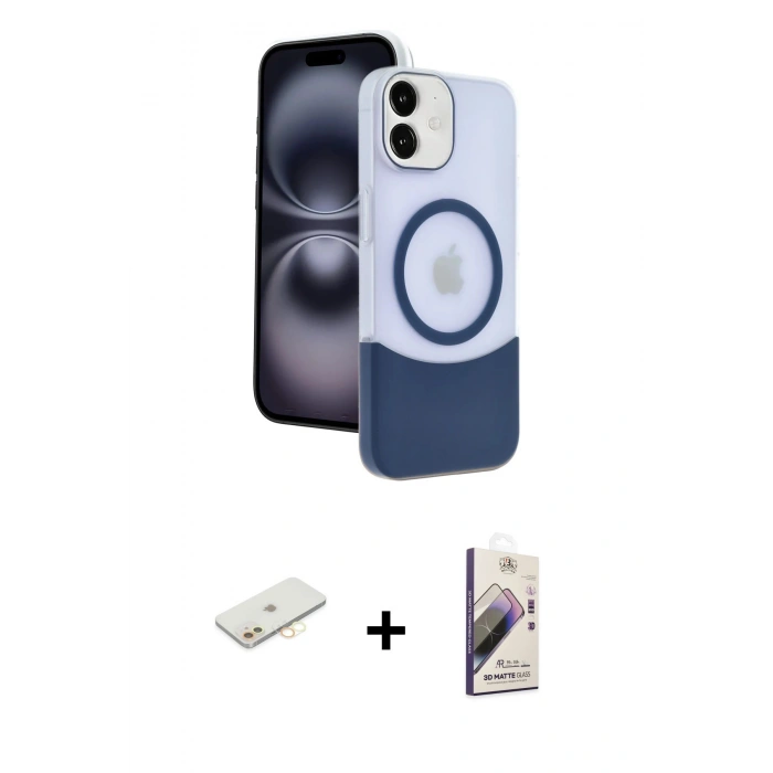 MARSİLYAN™- iPhone 11 Kılıf Kozmos Form Özel Seri - Siyah Bilvis 3D Mat Cam Ekran Koruyucu + Renkli Kamera Lens Koruma Cam - SI