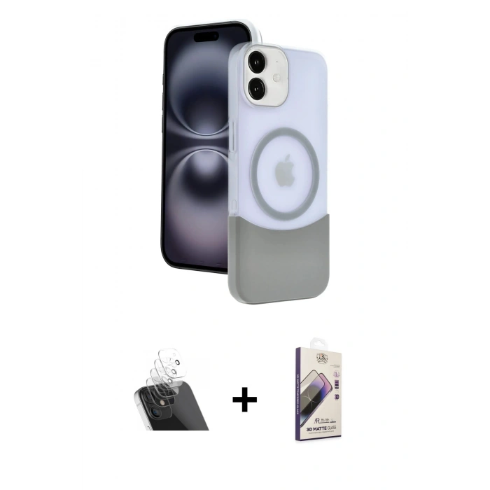 MARSİLYAN™- iPhone 11 Kılıf Kozmos Form Özel Seri - Siyah Bilvis 3D Mat Cam Ekran Koruyucu + Kamera Lens Koruma Cam - SF