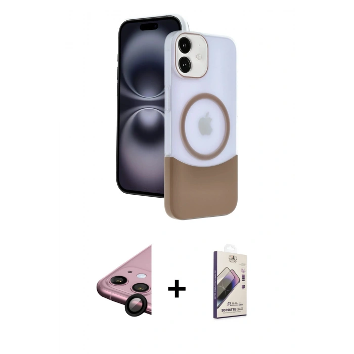 MARSİLYAN™- iPhone 11 Kılıf Kozmos Form Özel Seri - Siyah Bilvis 3D Mat Cam Ekran Koruyucu + Raze Metal Kamera Lens - SH