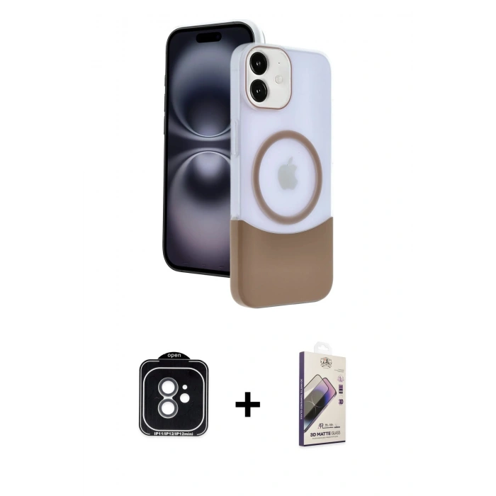 MARSİLYAN™- iPhone 11 Kılıf Kozmos Form Özel Seri - Siyah Bilvis 3D Mat Cam Ekran Koruyucu + PVD Metal Kamera Lens - YL