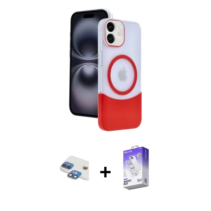 MARSİLYAN™- iPhone 11 Kılıf Kozmos Form Özel Seri - Siyah Bilvis 5in1 3D Magic Cam Ekran Koruyucu + Gökkuşağı Pers Alüminyum Kamera Lens