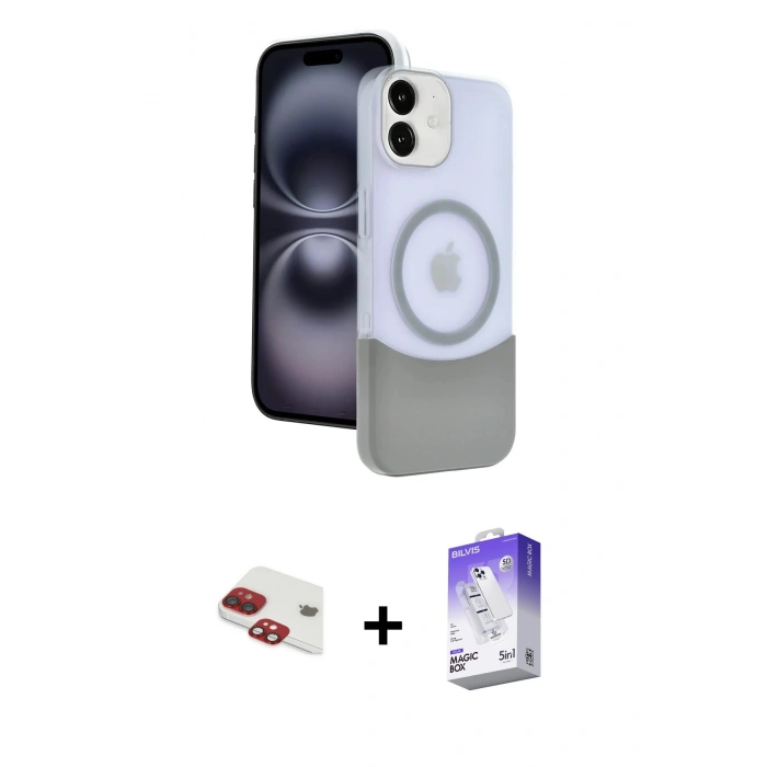 MARSİLYAN™- iPhone 11 Kılıf Kozmos Form Özel Seri - Siyah Bilvis 5in1 3D Magic Cam Ekran Koruyucu + Pers Alüminyum Kamera Lens - KI