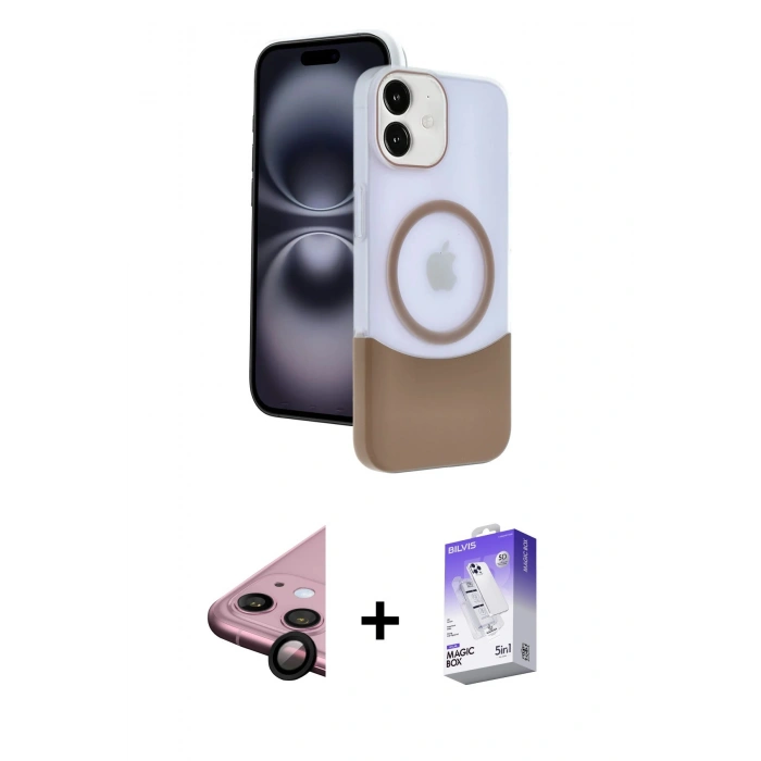 MARSİLYAN™- iPhone 11 Kılıf Kozmos Form Özel Seri - Siyah Bilvis 5in1 3D Magic Cam Ekran Koruyucu + Raze Metal Kamera Lens - SH