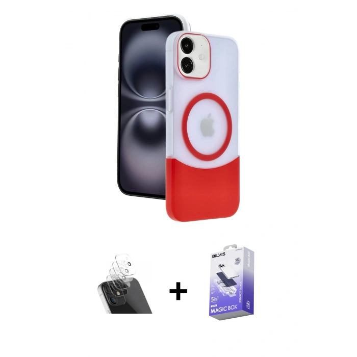 MARSİLYAN™- iPhone 11 Kılıf Kozmos Form Özel Seri - Siyah Bilvis 5in1 5D Magic Hayalet Cam Ekran Koruyucu + Kamera Lens Koruma Cam - SF